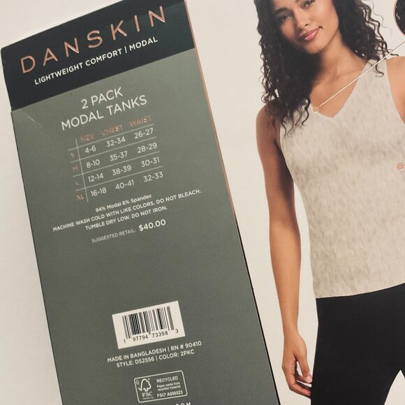 DANSKIN Women's 2 Pack Reversible Tank Tops NIP Size S - Picture 2 of 5